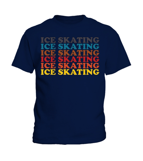 Ice Skating Repeat plain retro Kids T-Shirt