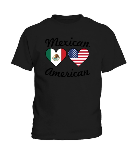 Mexican American Flag Hearts Kids T-Shirt