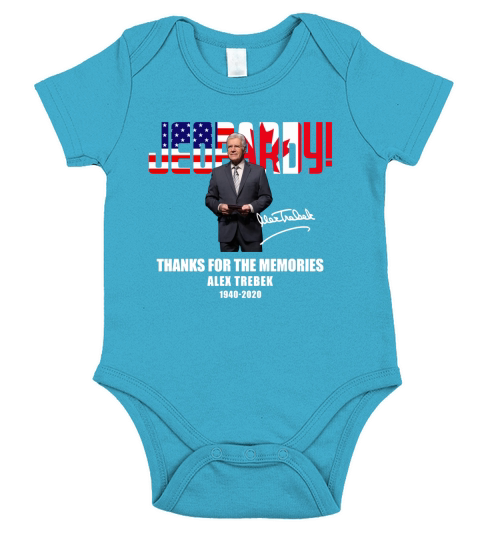 Jeopardy thank you for the memories Alex Trebek 1940 2020 signature Short Sleeve Baby One-Piece