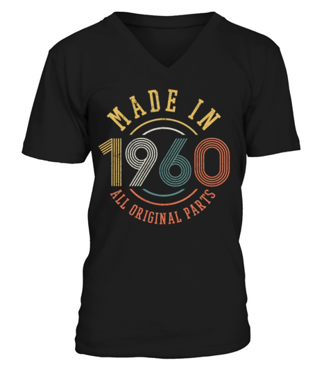 60th Birthday Vintage Made In 1960 Funny Gift Men's V-Neck T-shirt