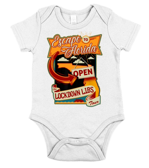 Ron DeSantis Escape To Florida Funny Short Sleeve Baby One-Piece