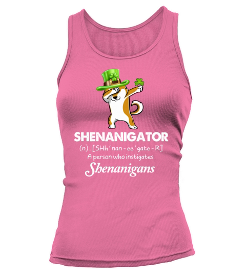 Dabbing Shiba Inu Shenanigator Definition Patricks Day Women's Tank Top