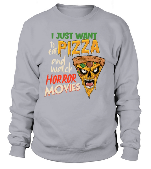 Horror Movie Gift Idea - Horror Movies and Pizza Women's Sweatshirt