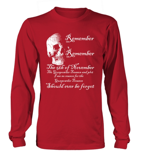 Skull 5th of November Guy Fawkes Quote Long sleeved Unisex