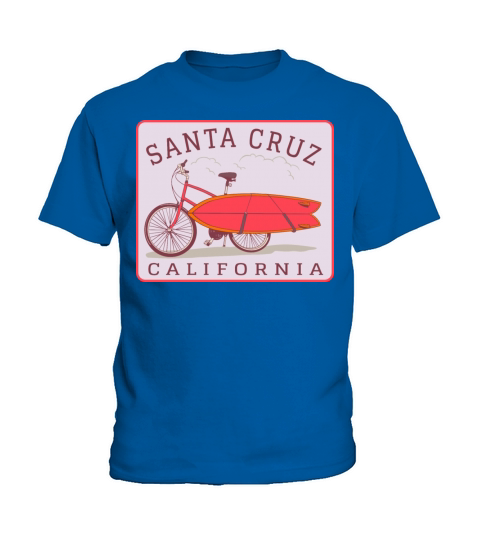 Santa Cruz California Bicycle Surfboard Kids T-Shirt