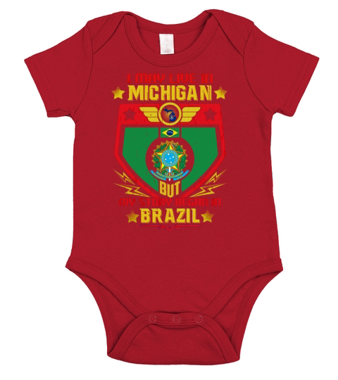 Michigan Brazil Short Sleeve Baby One-Piece
