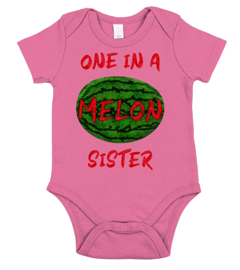 One In A Melon Sister Whole Watermelon Graphic Short Sleeve Baby One-Piece