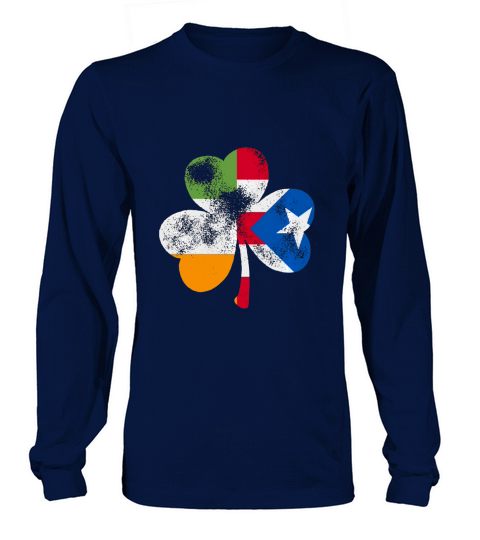 Premium Irish Puerto Rican Shamrock Puerto Rico Flag St Patricks Day shirt Women's Long Sleeve