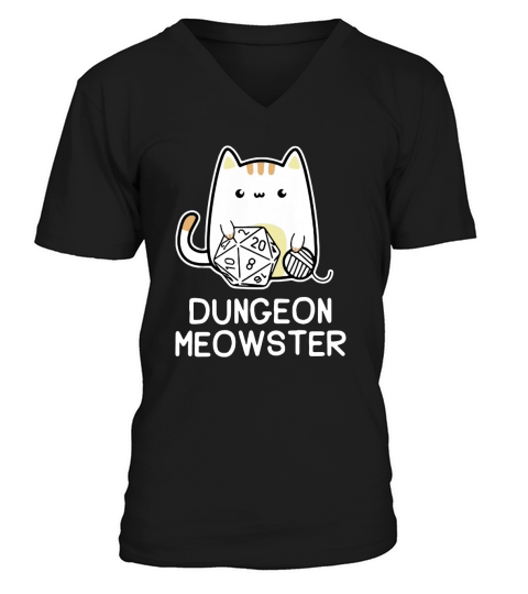 Dungeon meowster dungeons and dragons V-Neck T-shirt