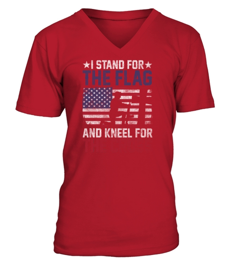 I Stand For The Flag And Kneel For The Cross Men's V-Neck T-shirt