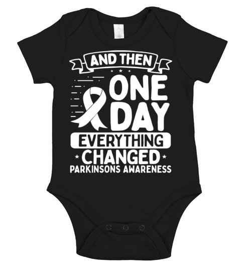 Parkinsons Awareness Warrior Survivor Ribbon Short Sleeve Baby One-Piece