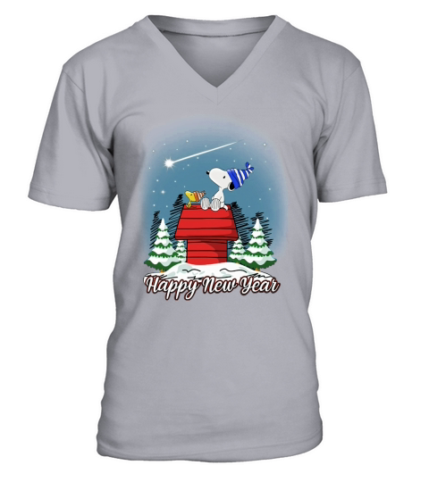 Happy New Year Snoopy Men's V-Neck T-shirt