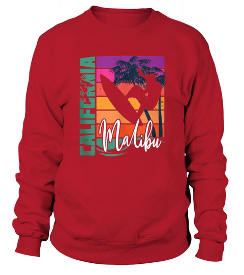 Retro Malibu California Beach Sun Surfing Souvenir Sweatshirt Unisex
