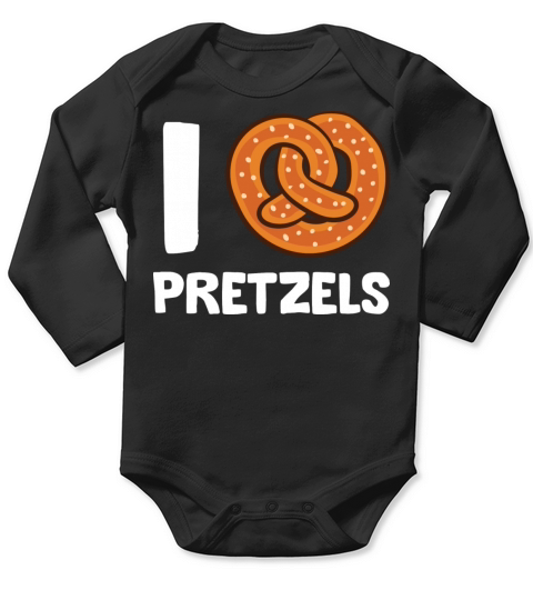 Pretzel - I love pretzels Long Sleeve Baby One-Piece