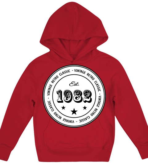 Vintage Retro Classic Est 1982 Kids Hoodie
