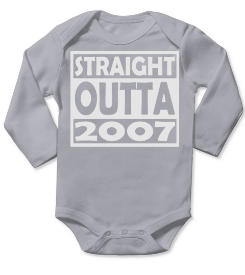 10th Birthday T Shirt Straight Outta 2007 Long Sleeve Baby One-Piece