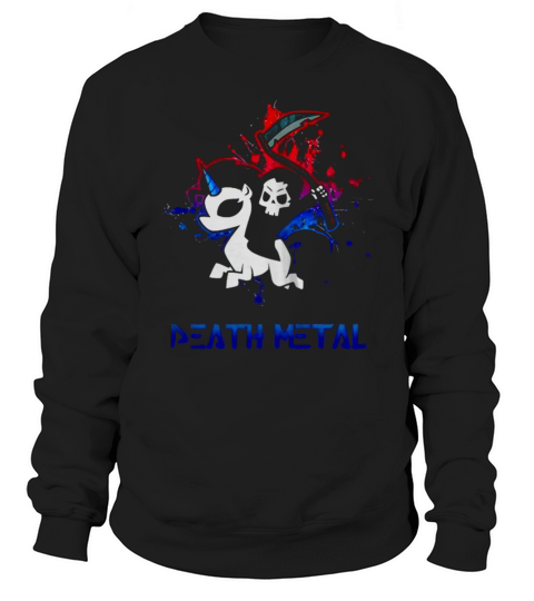 Skeleton riding death metal unicorn Sweatshirt Unisex