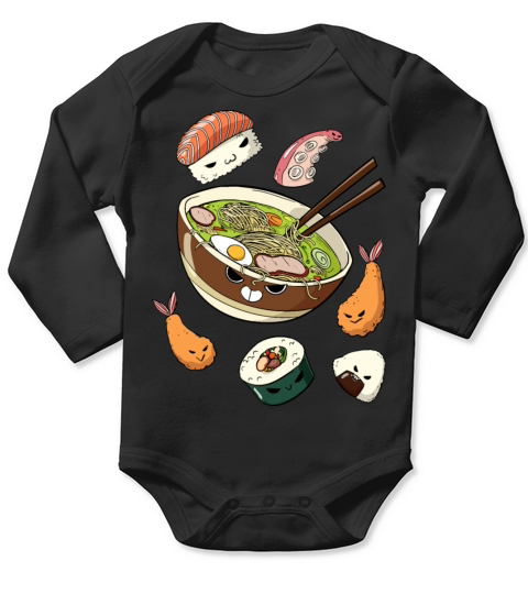 Ramen Sushi Gang Long Sleeve Baby One-Piece