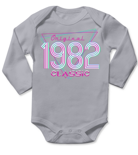 Born In 1982 Throwback Birthday Long Sleeve Baby One-Piece