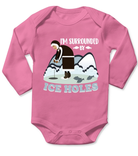 Best Ice Fishing T-Shirt For Dad/Grandpa Long Sleeve Baby One-Piece