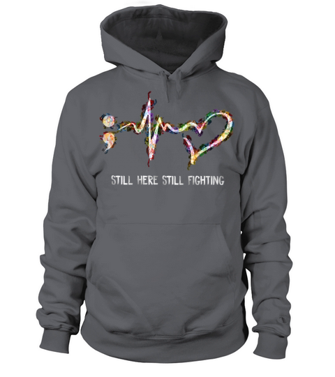 Still here still fighting heartbeat colorful shirt Men's Hoodie
