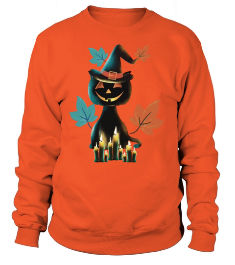Funny Halloween Pumpkin Head Cat Lover Women's Sweatshirt