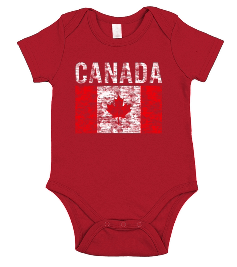 Canada flag vintage Short Sleeve Baby One-Piece