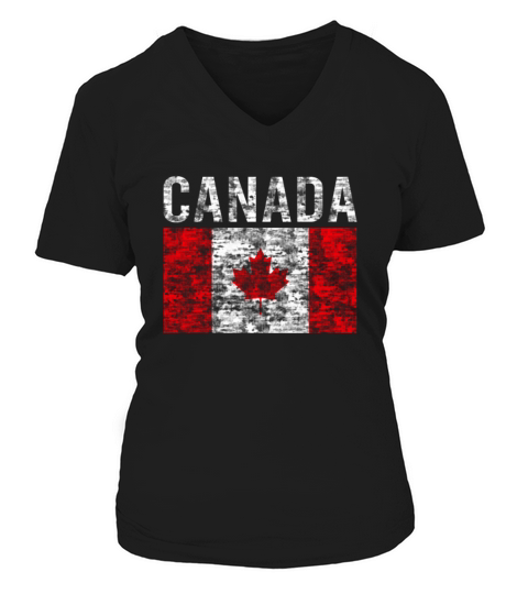 Canada flag vintage Women's V-Neck T-shirt