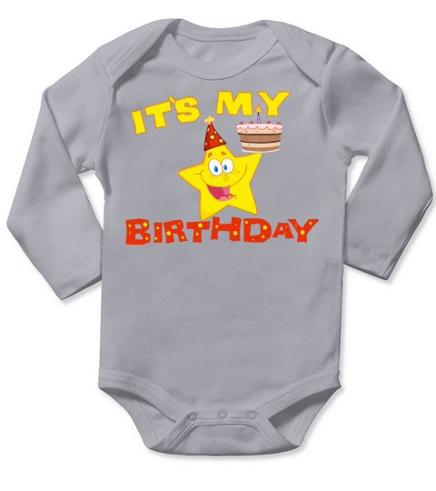 Its My Birthday Star Long Sleeve Baby One-Piece