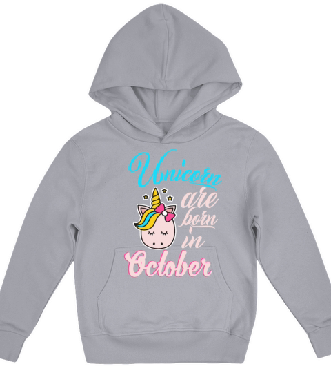 Unicorn are born in october Kids Hoodie