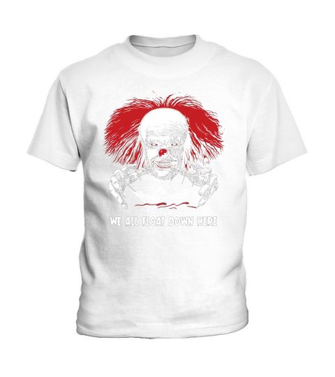Red Balloon We All Float Down Clown Horror Halloween Kids T-Shirt