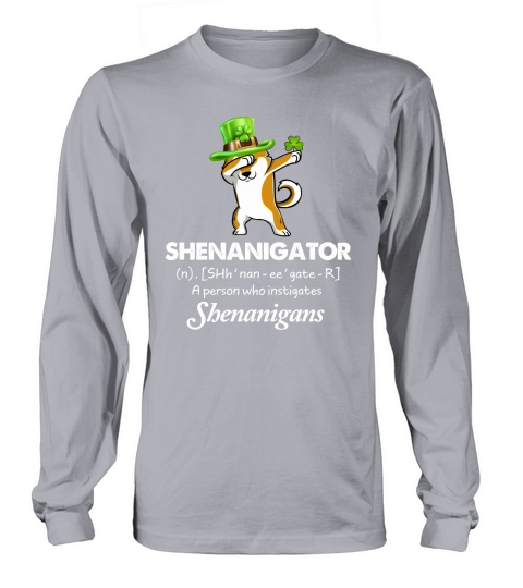 Dabbing Shiba Inu Shenanigator Definition Patricks Day Women's Long Sleeve