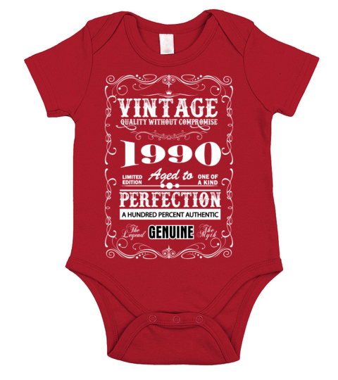 Premium Vintage 1990 Aged To Perfection Short Sleeve Baby One-Piece