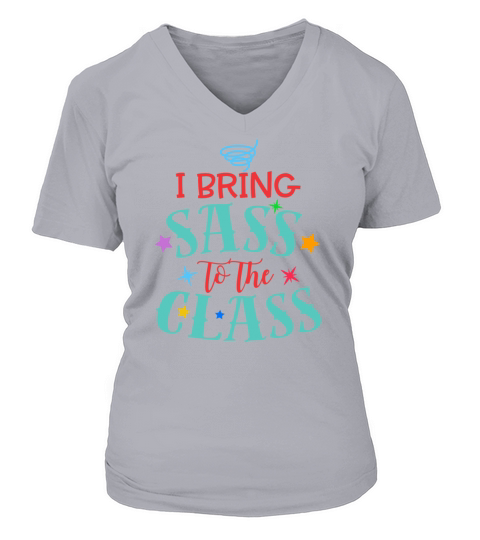 I Bring Sass To The Class Funny Humor School Uniform Women's V-Neck T-shirt