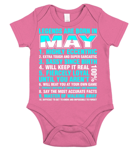 Legends Are Born In May Short Sleeve Baby One-Piece