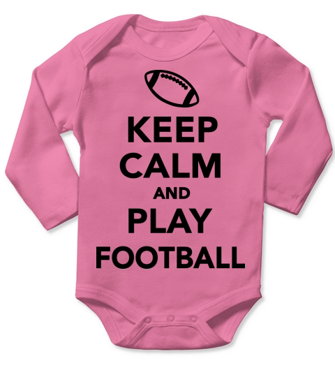 Keep calm and play Football Long Sleeve Baby One-Piece