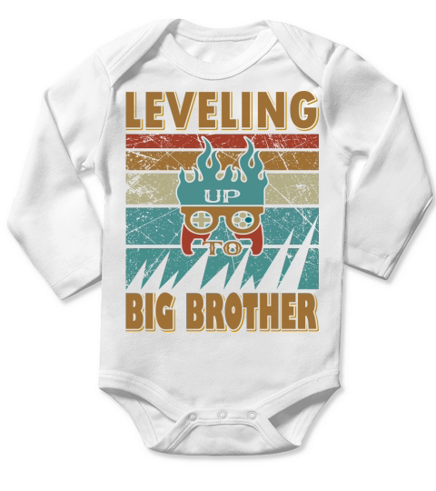 Leveling Big Brother Long Sleeve Baby One-Piece