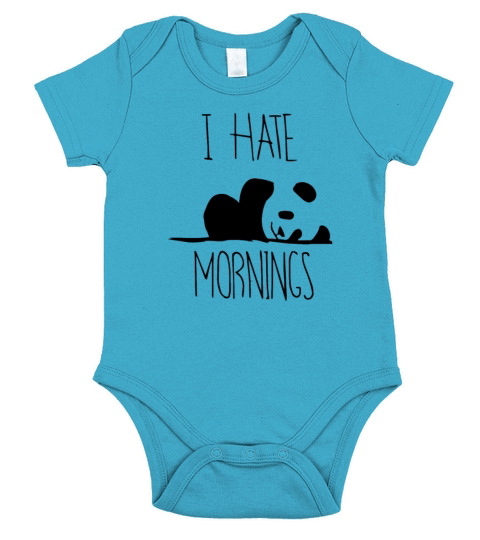I hate Mornings Panda Short Sleeve Baby One-Piece