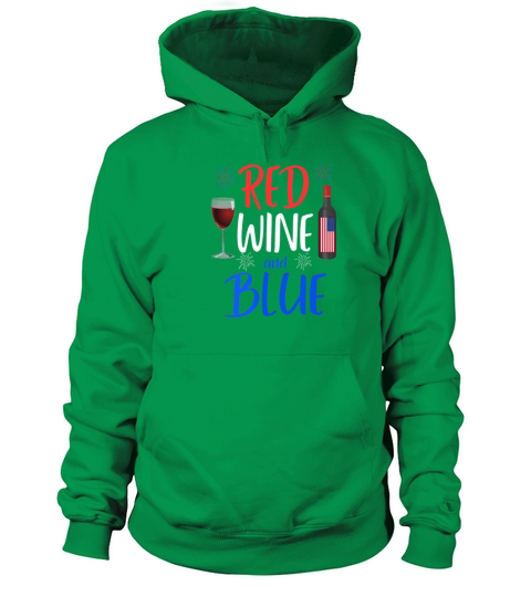 Womens Red Wine And Blue Funny 4th of July Drinkin Men's Hoodie