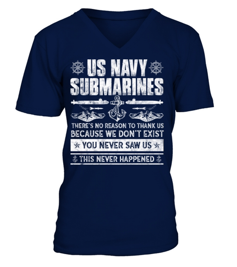Navy Submarines Quote Tees for Veterans Men's V-Neck T-shirt