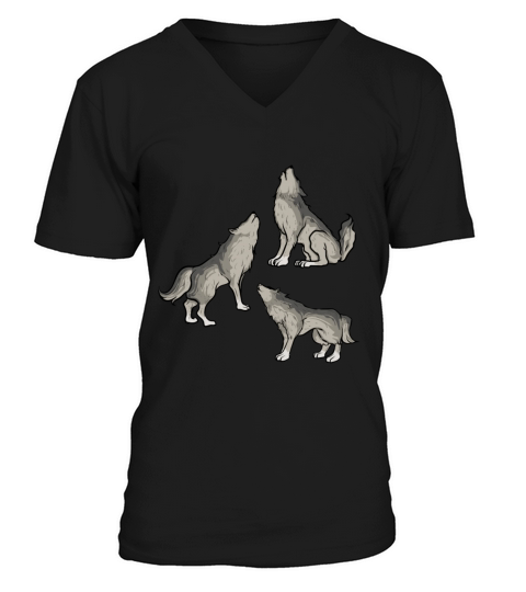 Wolves Howling Howling Mysticism - Dog Dogs Men's V-Neck T-shirt