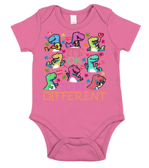 Autism Dino and Awareness for Autistic Spectrum Short Sleeve Baby One-Piece