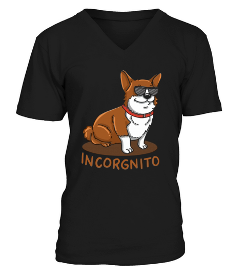 Incorgnito Incognito Corgi Dog Sunglasses Pun Gift Men's V-Neck T-shirt