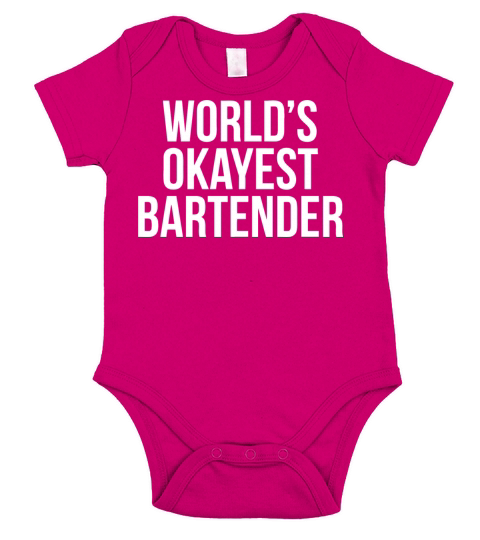 Worlds okayest bartender funny Short Sleeve Baby One-Piece