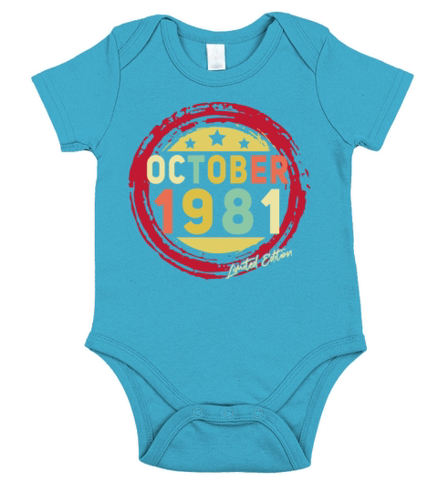 Born October 1981 Vintage Gift Short Sleeve Baby One-Piece