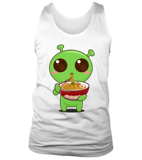 Funny UFO Eating Ramen Flying Saucer Invasion Pun Men's Tank Top
