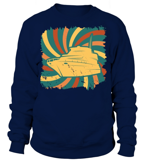Sailing boat sailboat captain sea yacht retro sail Men's Sweatshirt