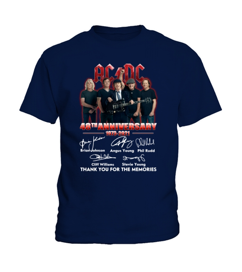 ACDC 48th anniversary 1973-2020 thank you for the memories signatures Kids T-Shirt