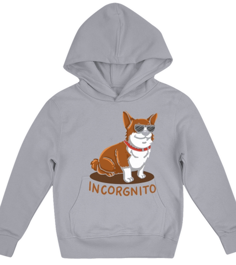Incorgnito Incognito Corgi Dog Sunglasses Pun Gift Kids Hoodie