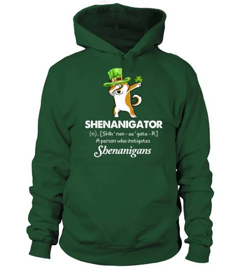 Dabbing Shiba Inu Shenanigator Definition Patricks Day Women's Hoodie